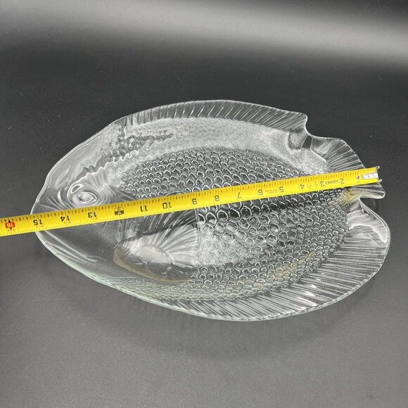 Vintage Arcoroc Fish Platter Plate Poisson Tempered Clear Glass 15.25" France - Picture 6 of 10